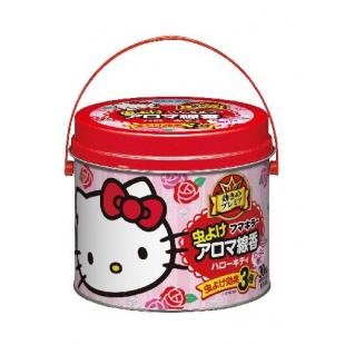 フマキラー虫よけアロマ線香ハローキティ30巻缶入 ローズの香り