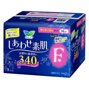 ロリエ エフ しあわせ素肌 特に多い夜用 羽つき 34cm 9コ入