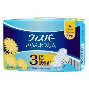 ウィスパー さらふわスリム ふつうの日用 羽つき 26コ