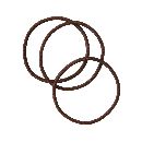 無印良品 ヘアゴムリング?細?茶 3個入